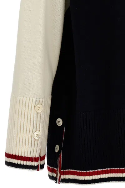 Shop Thom Browne Men 'rwb' Long Cardigan In Multicolor