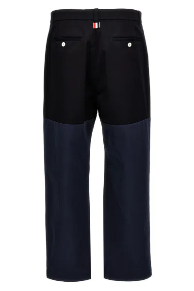Shop Thom Browne Men 'unconstructed Combo' Pants In Blue