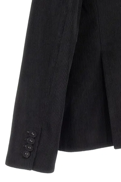 Shop Thom Browne Men Corduroy Blazer Jacket In Black