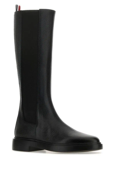 Shop Thom Browne Woman Black Leather Chelsea Boots