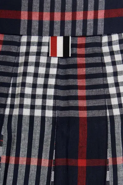 Shop Thom Browne Women Check Skirt In Blue
