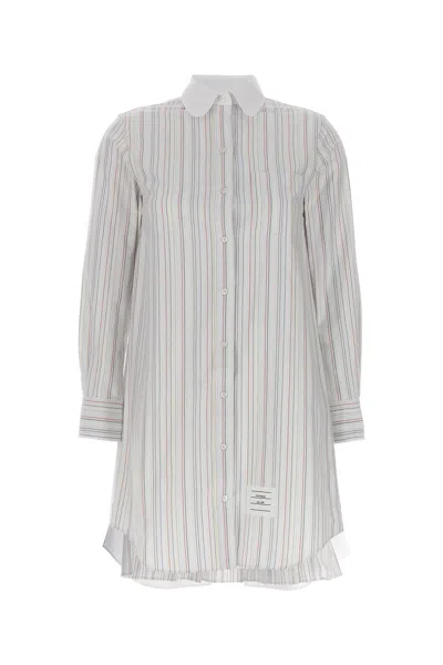 Shop Thom Browne Women Striped Shirt Dress In Multicolor