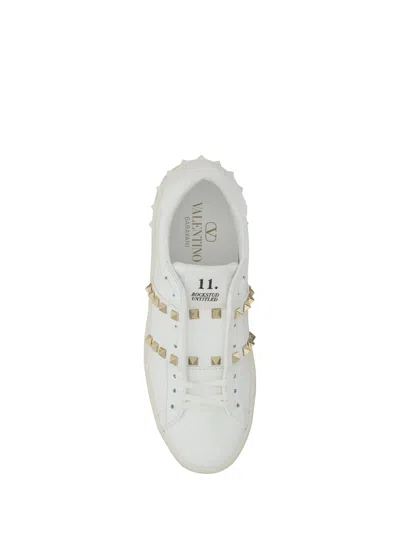 Shop Valentino Garavani Women  Garavani Rockstud Untitled Sneakers In White