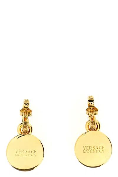 Shop Versace Women 'icon Medusa' Earrings In Gold