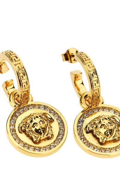 Shop Versace Women 'icon Medusa' Earrings In Gold