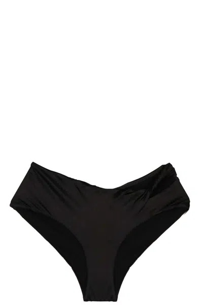 Versace Bikini Briefs With Knot Beachwear Black In Black