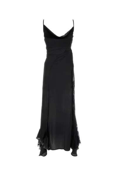 Shop Y/project Y Project Woman Black Satin Dress