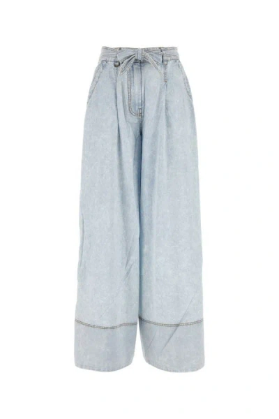 Shop Zimmermann Woman Light Blue Denim Wide-leg Pant