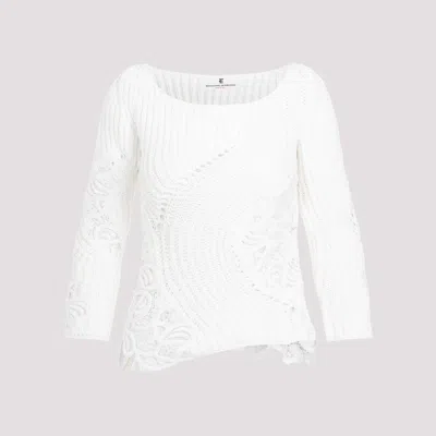 Shop Ermanno Scervino White Cotton Sweater