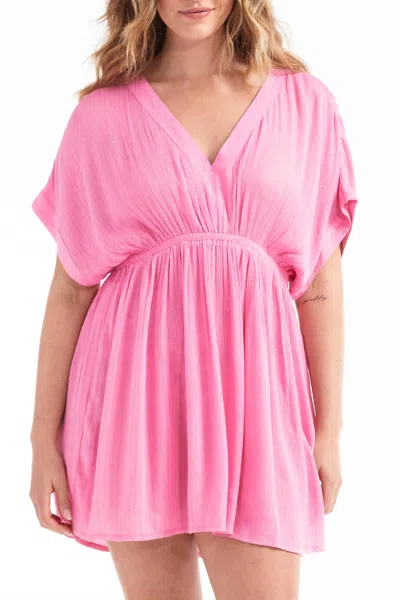 Shop Hermoza Catherine Cover Up Dress In Sea Pink In Multi