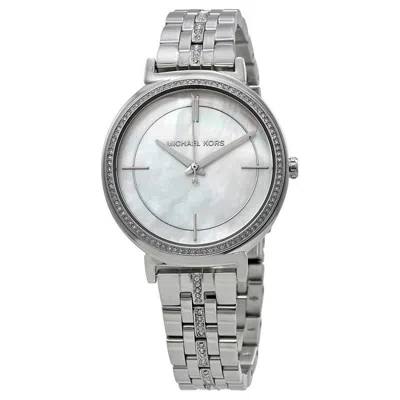 Michael Kors Cinthia Mk3641 Women's Silver Quartz 33mm Watch In Silver