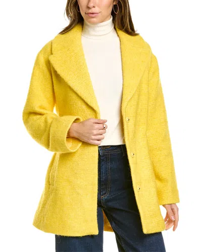 Shop Boden Brushed Belted Wool & Alpaca-blend Coat In Yellow