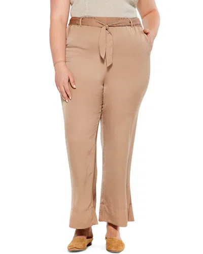 Shop Nic + Zoe Plus Soft Drape Wide Leg Pant In Brown