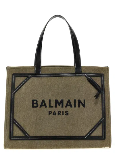 Shop Balmain B-army Medium Tote Bag In Green