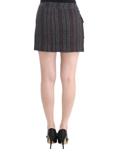 Costume National Chic Wool Blend Mini Skirt In Gray In Gray