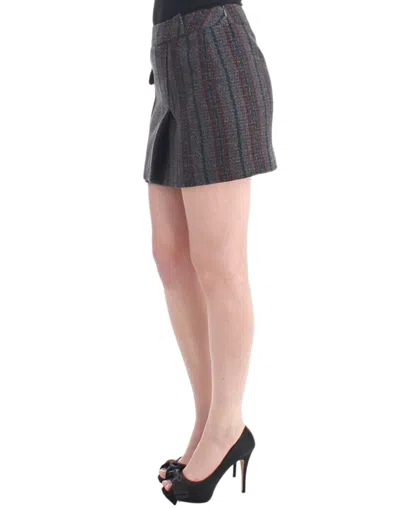 Costume National Chic Wool Blend Mini Skirt In Gray In Gray