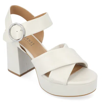 Journee Collection Collection Women's Tru Comfort Foam Akeely Sandals In White