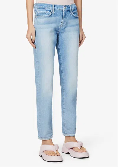 Frame Le Garcon Ankle Slim Boyfriend Jeans In Blue