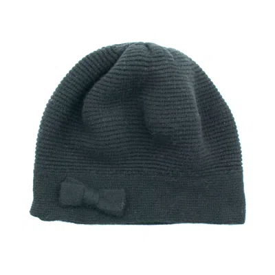 Portolano Cashmere Slouchy Hat With Bow In Black