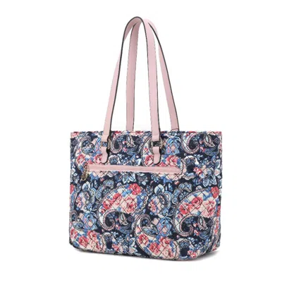Shop Mkf Collection By Mia K Hallie Quilted Cotton Botanical Pattern Women's Tote Bag In Multi