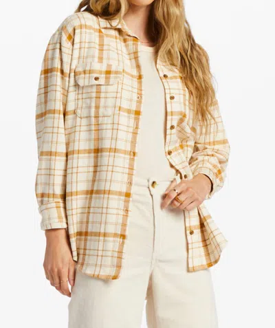 Shop Billabong So Stoked Flannel Shirt In White Cap In Beige