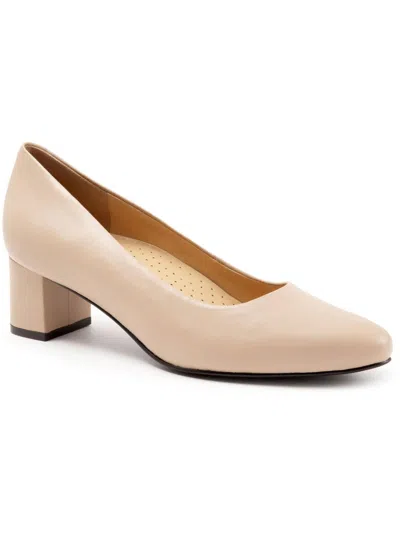 Trotters Kari Womens Block Heel Pointed Toe Pumps In Brown