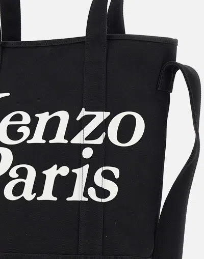 Shop Kenzo Paris Black Canvas Utility Shoulder Bag In 黑色的