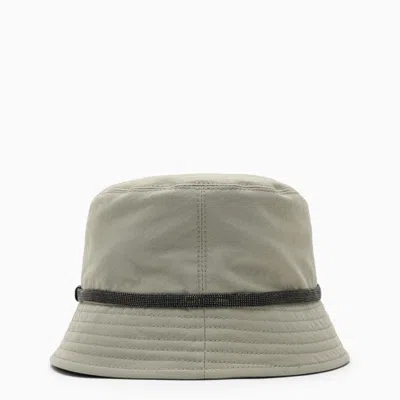 Shop Brunello Cucinelli Olive Green Cotton And Linen Bucket Hat Women In Multicolor