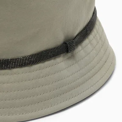 Shop Brunello Cucinelli Olive Green Cotton And Linen Bucket Hat Women In Multicolor