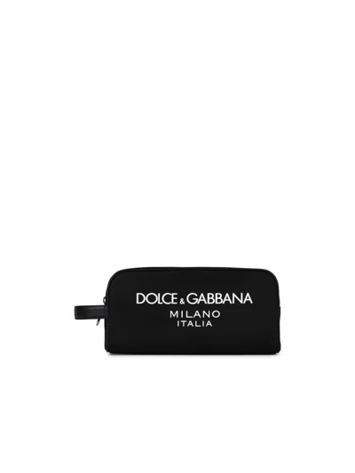 Dolce & Gabbana Milano Logo Wash Bag In Black