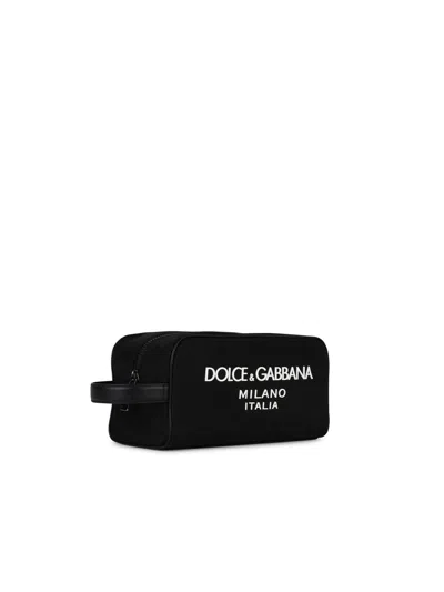 Dolce & Gabbana Milano Logo Wash Bag In Black