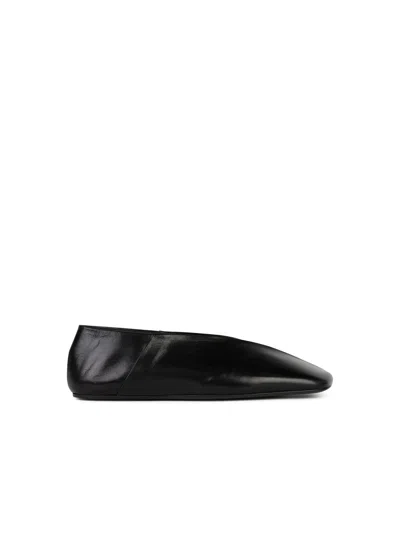 Jil Sander Woman Ballet Flats Black Size 10 Soft Leather In Black