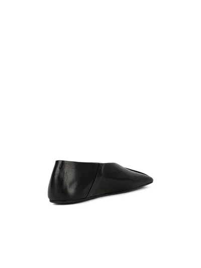 Jil Sander Woman Ballet Flats Black Size 10 Soft Leather In Black