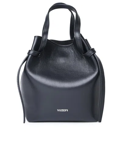 Shop Yuzefi 'bulb' Black Leather Bag Woman