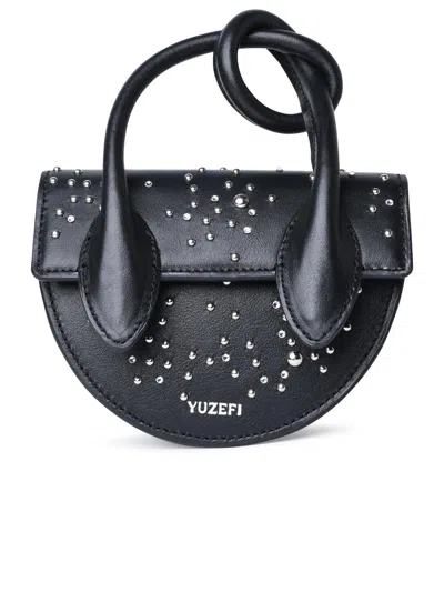 Shop Yuzefi 'pretzel' Mini Bag In Black Leather Woman