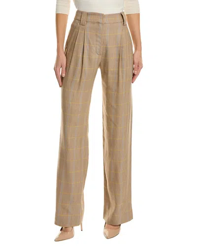 Shop A.l.c A. L.c. Fynn Linen-blend Pant In Brown