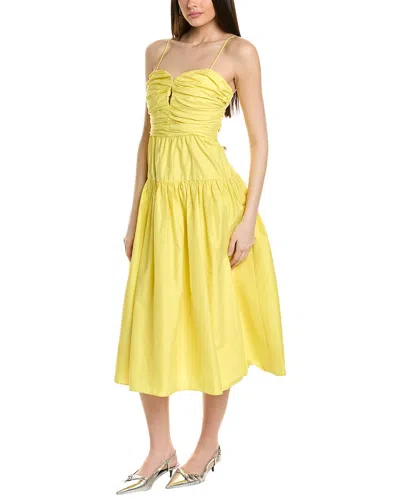Shop Tanya Taylor Jenna Midi Dress In Yellow