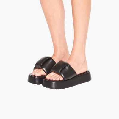 Miu Miu Padded Leather Sandals In Black
