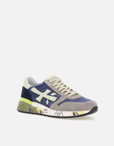 Shop Premiata Sneakers In Blue/grey