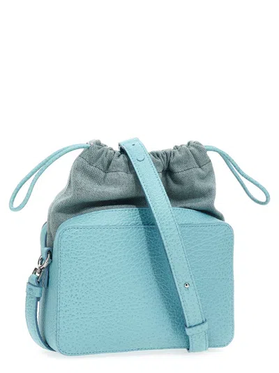 Maison Margiela Borsa A Secchiello 5ac Azzurra In Tessuto E Pelle Donna In Blue