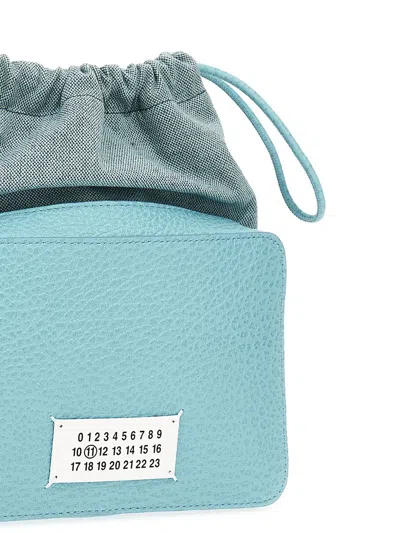 Maison Margiela Borsa A Secchiello 5ac Azzurra In Tessuto E Pelle Donna In Blue