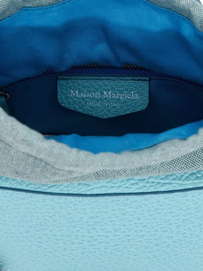 Maison Margiela Borsa A Secchiello 5ac Azzurra In Tessuto E Pelle Donna In Blue