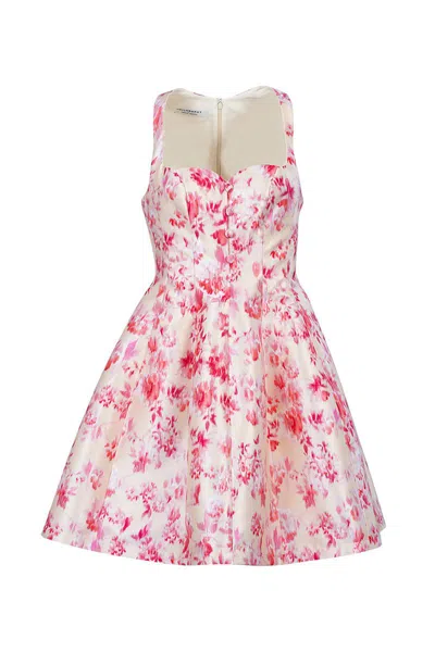 Philosophy Di Lorenzo Serafini Radzmir Mini Dress In Watercolor Rose Print In Multicolor