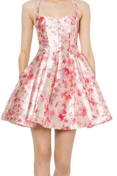 Philosophy Di Lorenzo Serafini Radzmir Mini Dress In Watercolor Rose Print In Multicolor