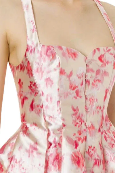 Philosophy Di Lorenzo Serafini Radzmir Mini Dress In Watercolor Rose Print In Multicolor