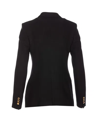 Tagliatore Double-breasted Wool Jacket Peak Lapels In Black