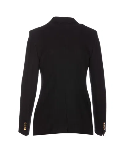Tagliatore Double-breasted Wool Jacket Peak Lapels In Black