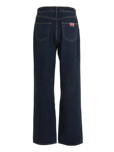 Shop Kenzo 'darkstone Suisen Relaxed' Jeans In Blue