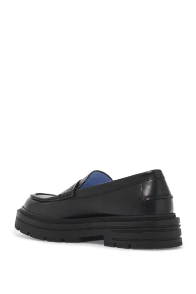 Shop Versace Smooth Leather Adriano Loafers In In Black