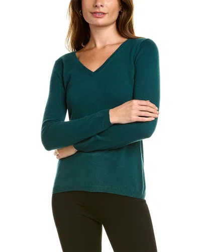 Shop Sofiacashmere Modern V-neck Cashmere Sweater In Green